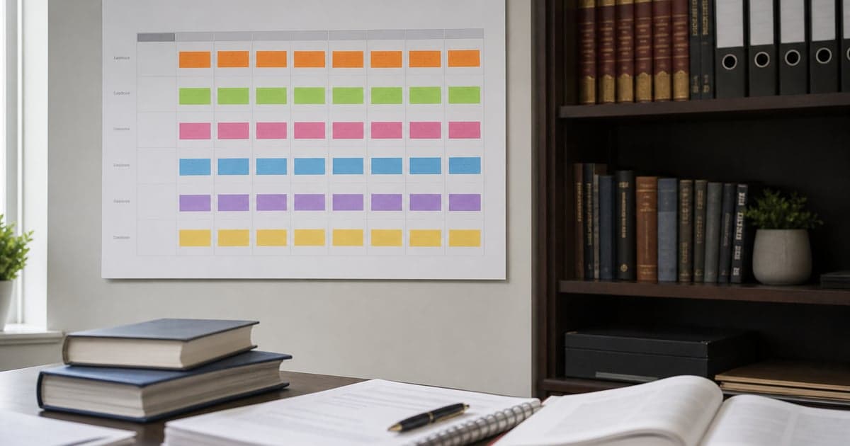 Six-week PSRAS study plan calendar for police station representative candidates