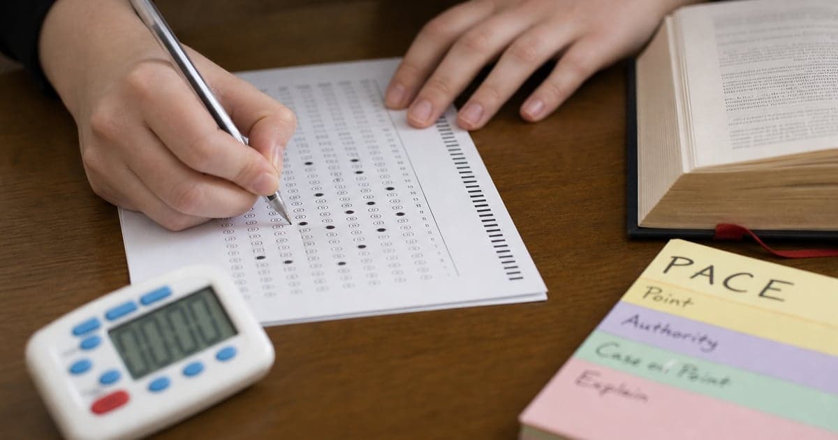 PSRAS candidate practising timed multiple-choice questions