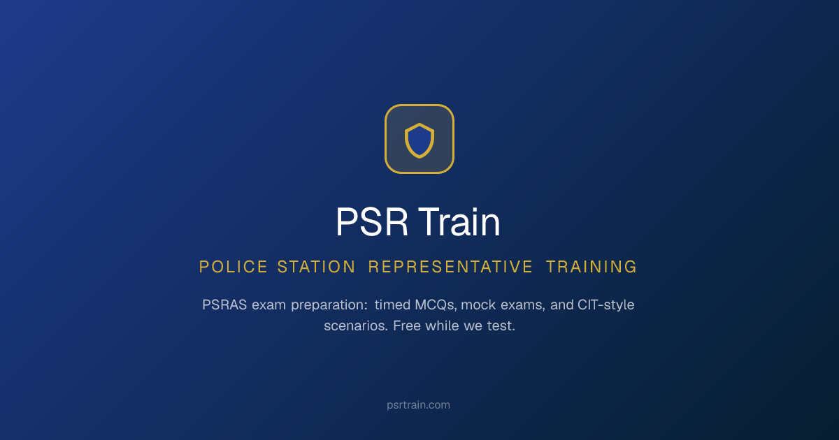 Police Station Representative Training | Prepare for PSRAS | PSR Train